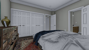 AO8471-A Traditional Ranch House, 2 Bedrooms, 2 Bathrooms | Brynn House Plan Master Bedroom