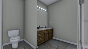 AO8471-A Traditional Ranch House, 2 Bedrooms, 2 Bathrooms | Brynn House Plan Master Bathroom