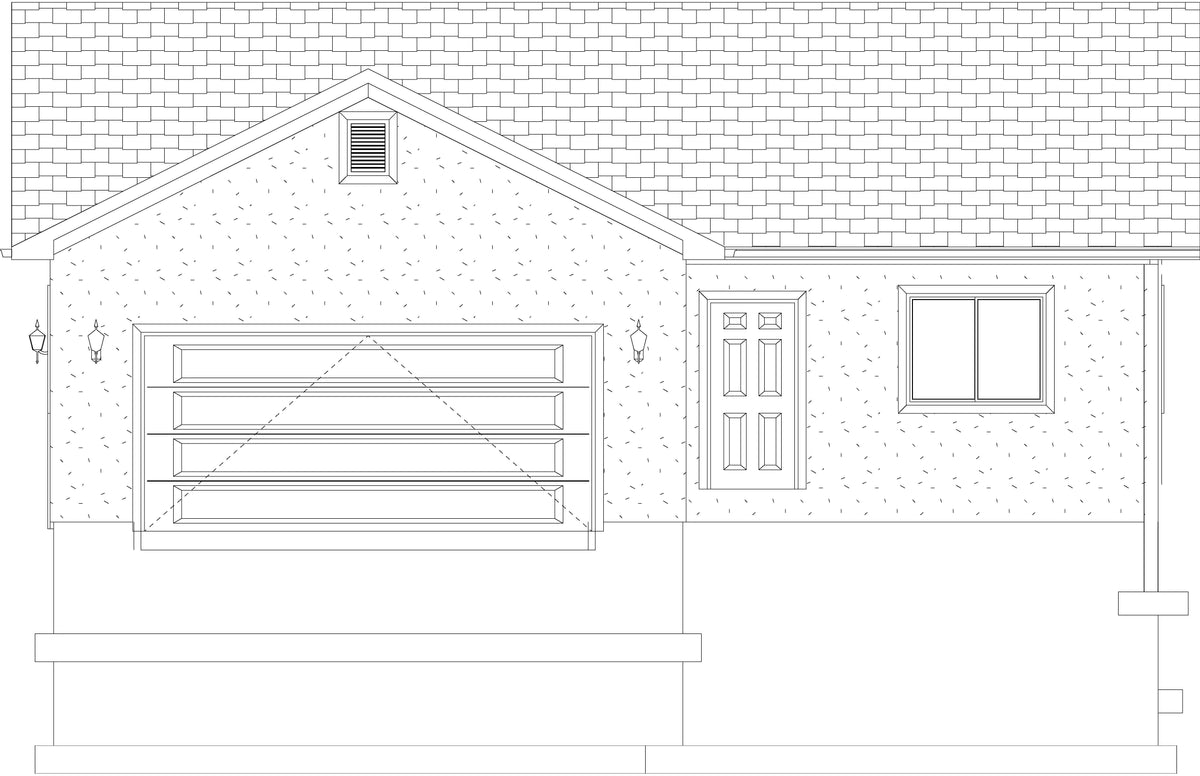 AO8471-A Traditional Ranch House, 2 Bedrooms, 2 Bathrooms | Brynn House Plan Front Elevation