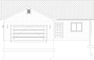 AO8471-A Traditional Ranch House, 2 Bedrooms, 2 Bathrooms | Brynn House Plan Front Elevation