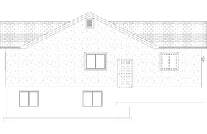 AO8471-A Traditional Ranch House, 2 Bedrooms, 2 Bathrooms | Brynn House Plan Left Elevation
