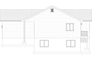 AO8471-A Traditional Ranch House, 2 Bedrooms, 2 Bathrooms | Brynn House Plan Right Elevation