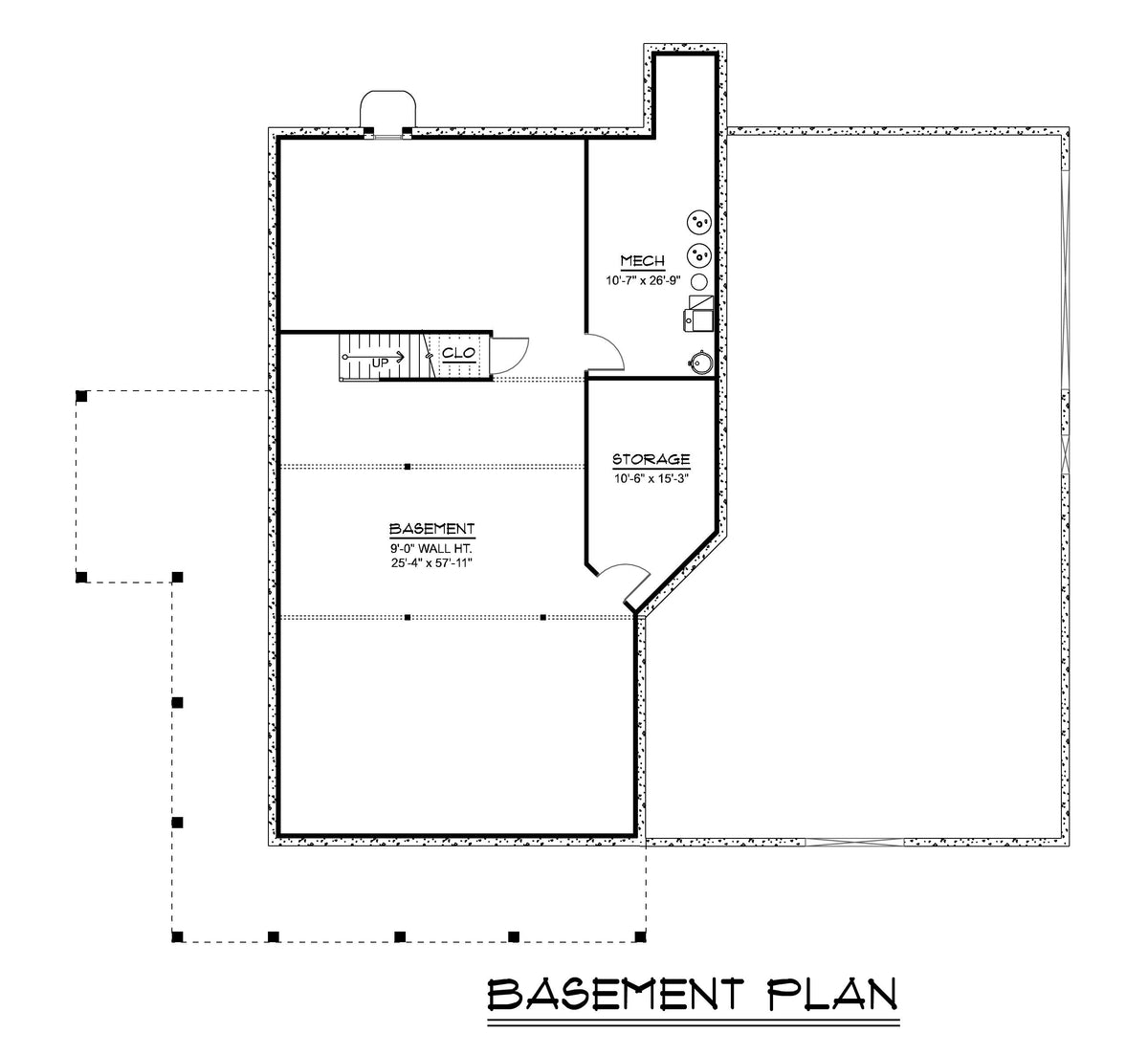 Q7451-A 25162 House Basement Floor Plan 3 Beds 3 Baths