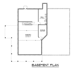 Q7451-A 25162 House Basement Floor Plan 3 Beds 3 Baths