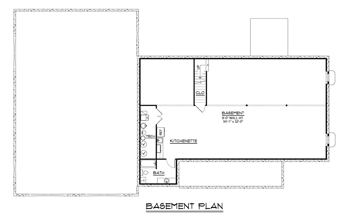 Q7452-A 25155 House Basement Floor Plan 3 Beds 3 Baths