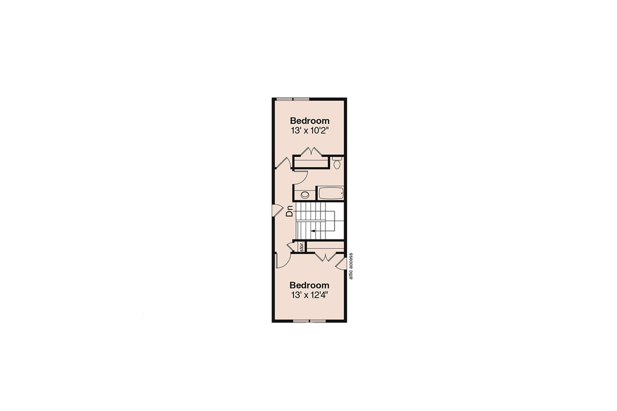 AM8281-A Bungalow House Second Floor Plan, 3 Bedrooms, 2.5 Bathrooms | Markham House Plan 