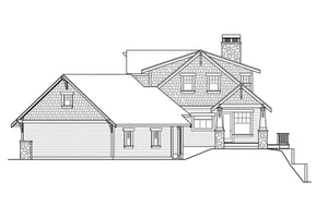 AM7648-A Craftsman House Right Elevation, 2662 Square Feet, 3 Bedrooms, 2.5 Bathrooms | Cedarbrook House Plan 