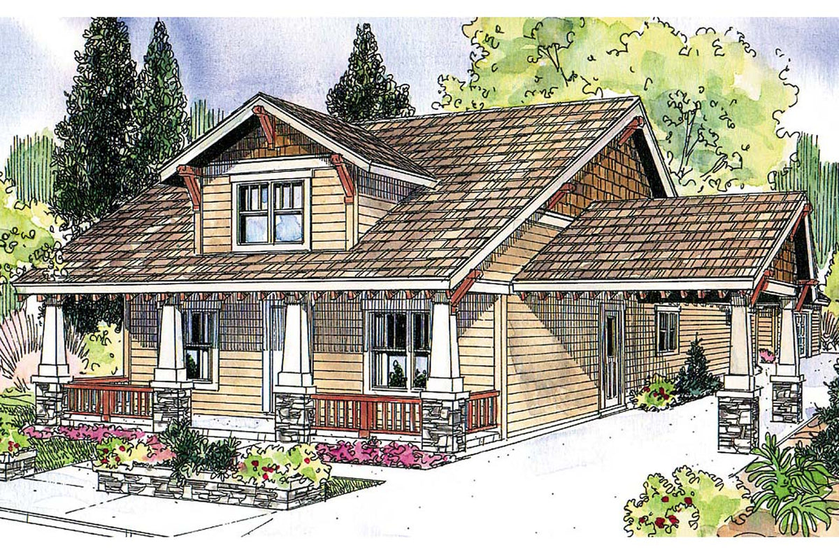 AM8281-A Bungalow House, 3 Bedrooms, 2.5 Bathrooms | Markham House Plan Exterior-2