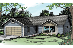 1,156 Sq Ft 3-Bedroom House Plan with Garage & Pantry