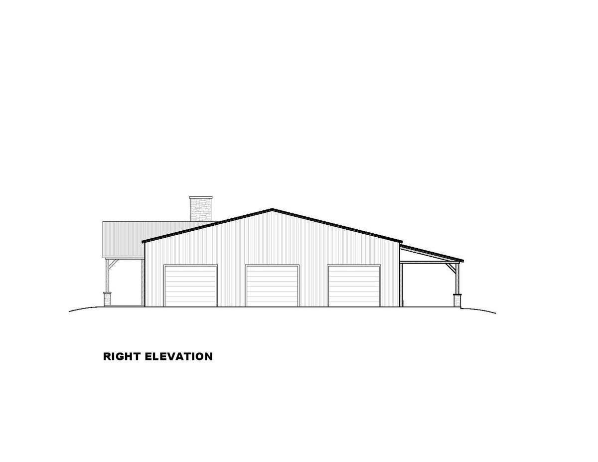 Spacious 4-Bedroom Ranch Plan with In-Law Suite and Workshop