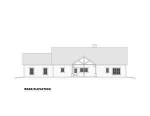 AN7744-A Modern Farmhouse Rear Elevation, 4 Bedrooms, 3.5 Bathrooms | Cassidy-6B 