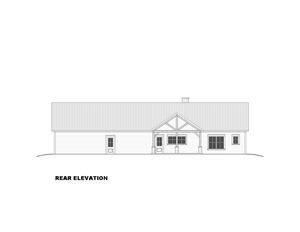 AN8257-A Country House, 4 Bedrooms, 3.5 Bathrooms | Cassidy-7 House Plan Rear Elevation