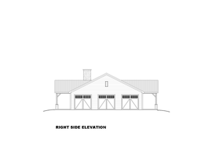 AN8257-A Country House, 4 Bedrooms, 3.5 Bathrooms | Cassidy-7 House Plan Right Elevation