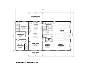 AN8257-A Country House Floor Plan, 4 Bedrooms, 3.5 Bathrooms | Cassidy-7 House Plan 