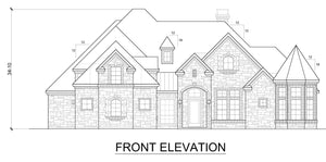 F8043-A Hill Country House, 4 Bedrooms, 4.5 Bathrooms | Chantilly Front Elevation