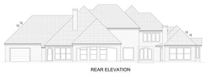 F617-A French Country House Rear Elevation, 4 Bedrooms, 3.5 Bathrooms | Cherry Grove House Plan