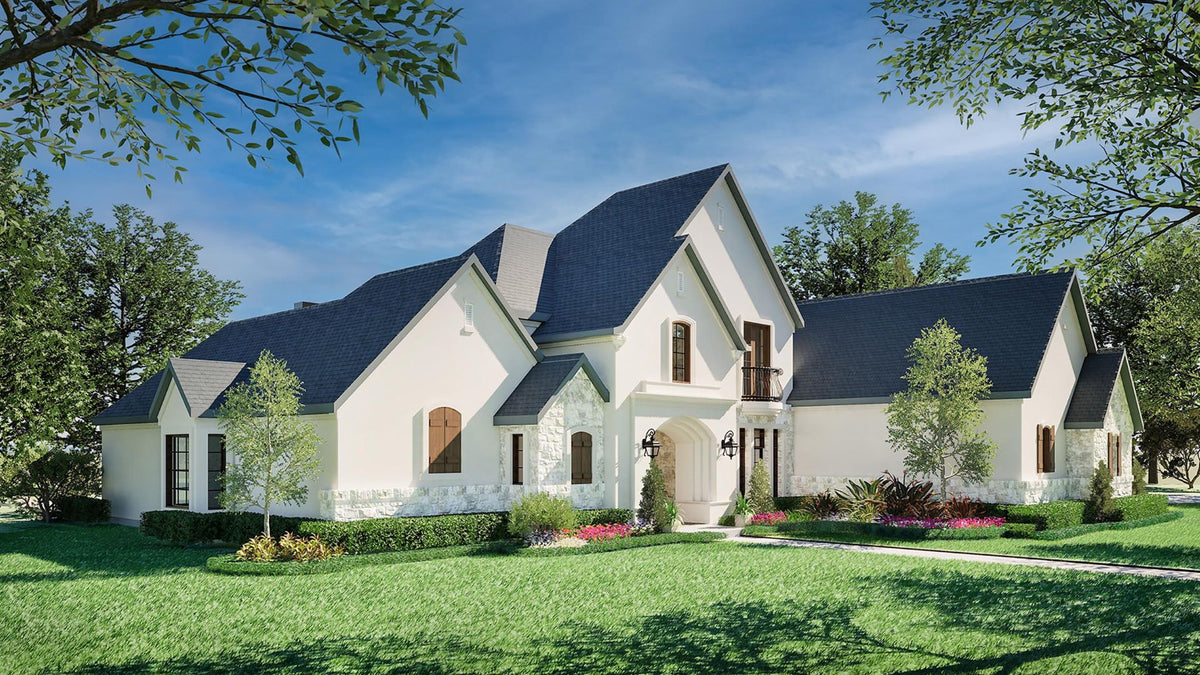 F617-A French Country House, 4 Bedrooms, 3.5 Bathrooms | Cherry Grove House Plan Exterior-3