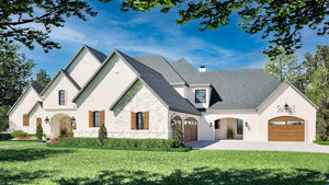 F617-A French Country House, 4 Bedrooms, 3.5 Bathrooms | Cherry Grove House Plan Exterior-4
