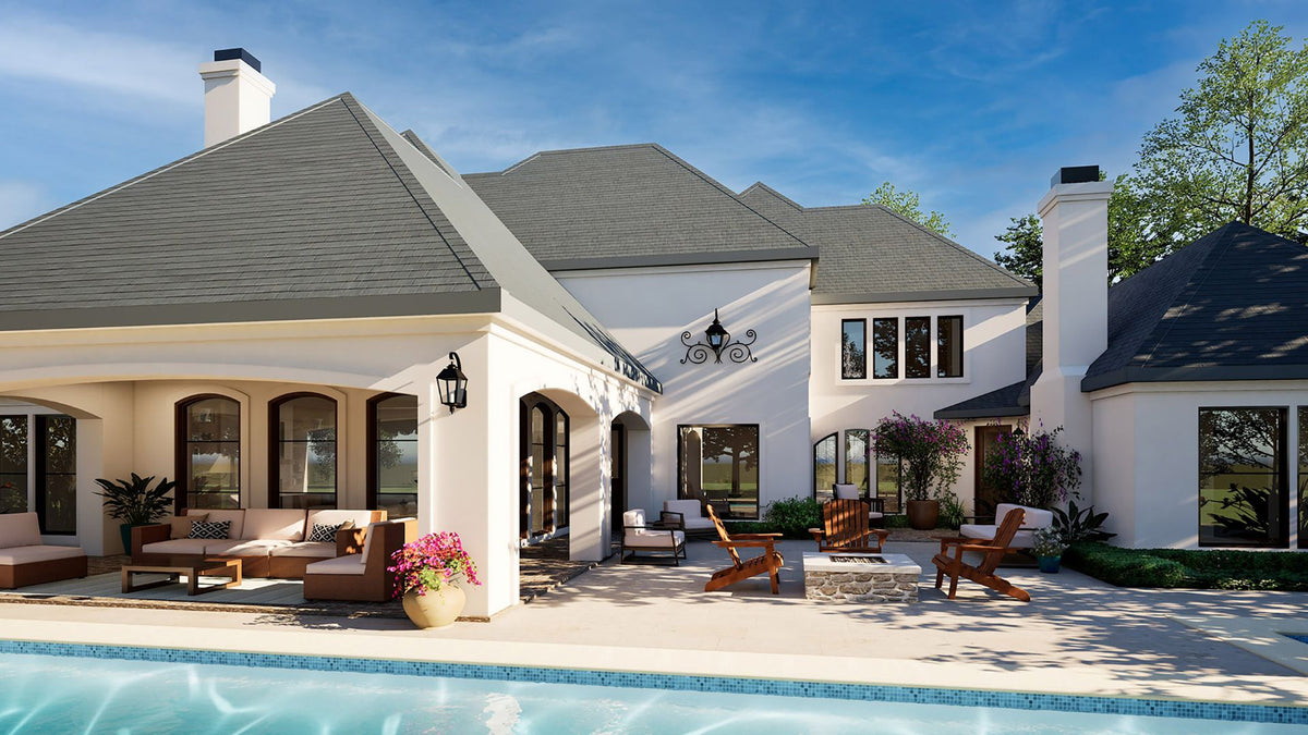 F617-A French Country House, 4 Bedrooms, 3.5 Bathrooms | Cherry Grove House Plan Exterior-5