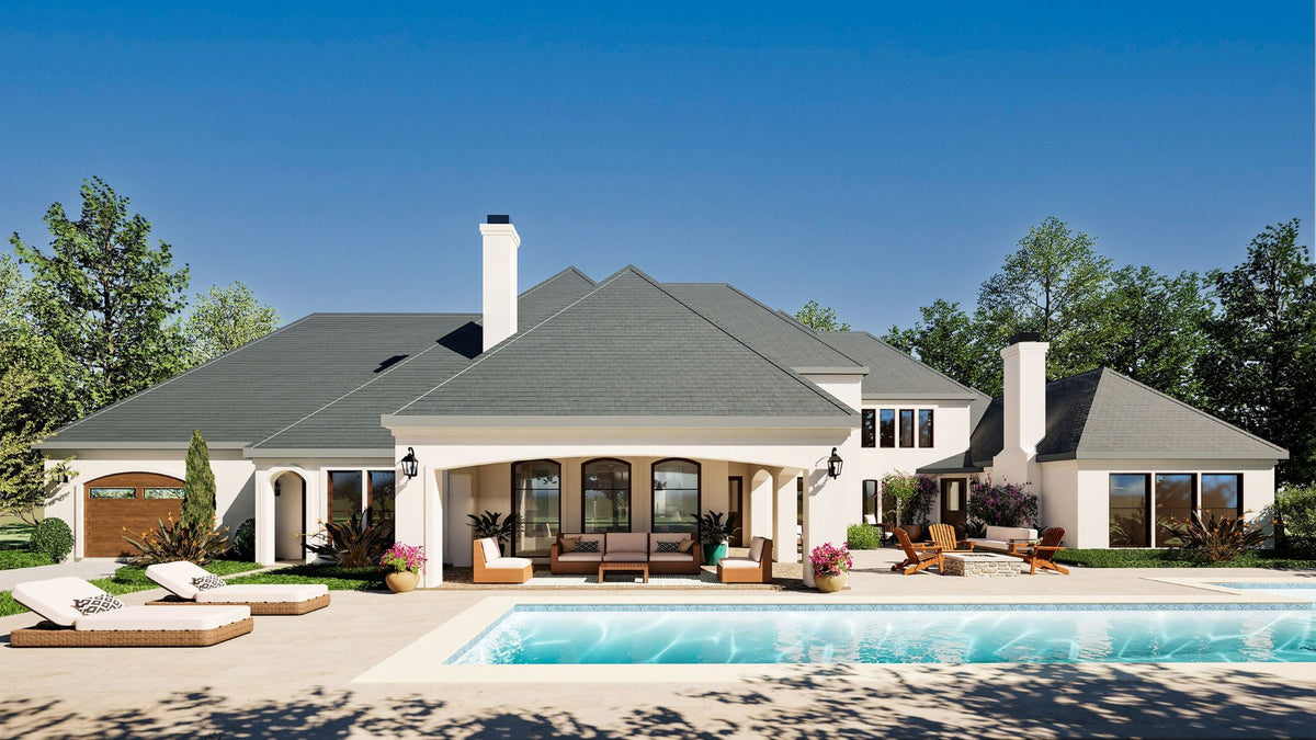 F617-A French Country House, 4 Bedrooms, 3.5 Bathrooms | Cherry Grove House Plan Exterior-6