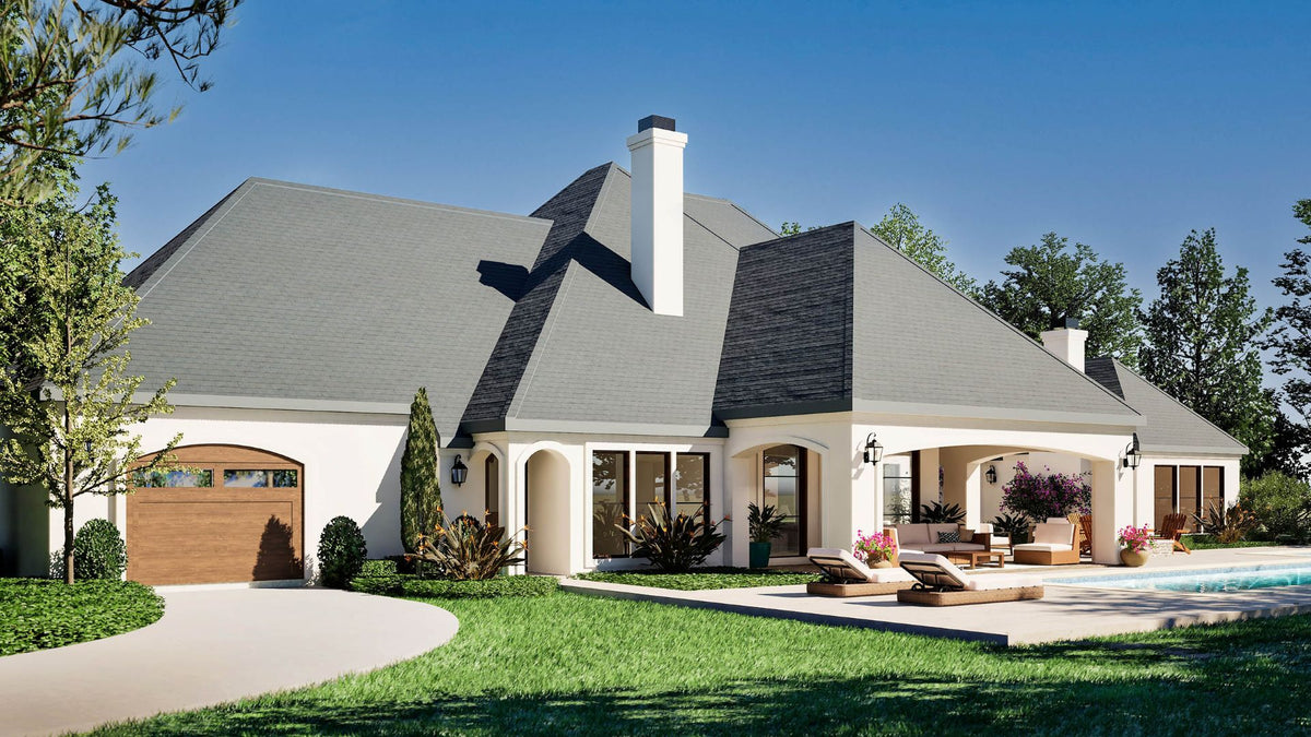F617-A French Country House, 4 Bedrooms, 3.5 Bathrooms | Cherry Grove House Plan Exterior-7