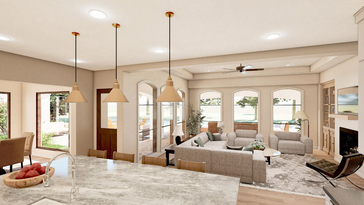 F617-A French Country House Family Room, 4 Bedrooms, 3.5 Bathrooms | Cherry Grove House Plan