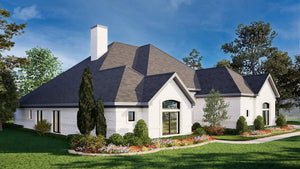 F8435-A Traditional House, 4 Bedrooms, 3 Bathrooms, 2 Half Baths | Cimarec House Plan Exterior-3