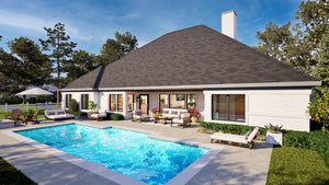 F8435-A Traditional House, 4 Bedrooms, 3 Bathrooms, 2 Half Baths | Cimarec House Plan Exterior-4