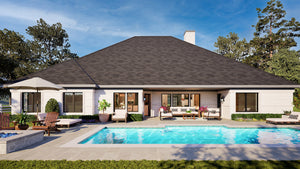 F8435-A Traditional House, 4 Bedrooms, 3 Bathrooms, 2 Half Baths | Cimarec House Plan Exterior-5