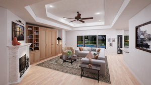 F8435-A Traditional House, 4 Bedrooms, 3 Bathrooms, 2 Half Baths | Cimarec House Plan Family Room
