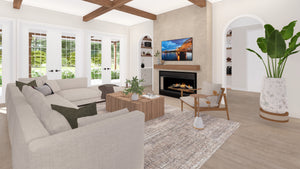 Elegant 4-Bedroom Home Plan with Game Room and Porches