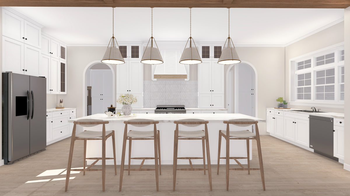 Elegant 4-Bedroom Home Plan with Game Room and Porches