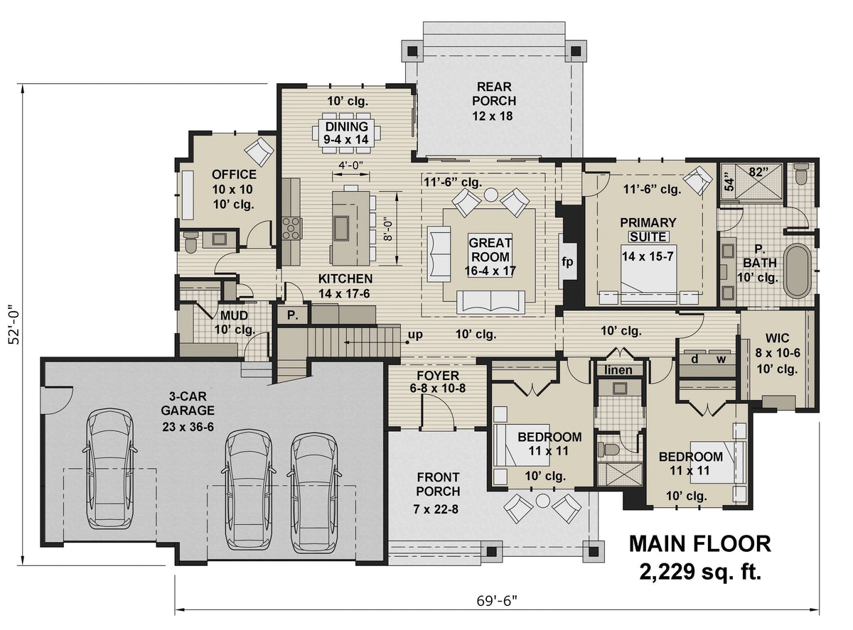 Winfield House Plan - Archival Designs House Plans, floor plan