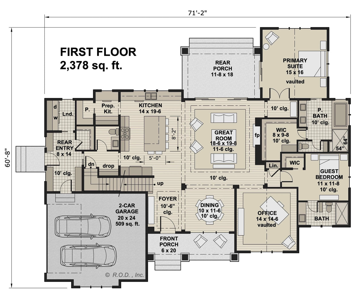 LaBeaux House Plan - Archival Designs House Plans, floor plan