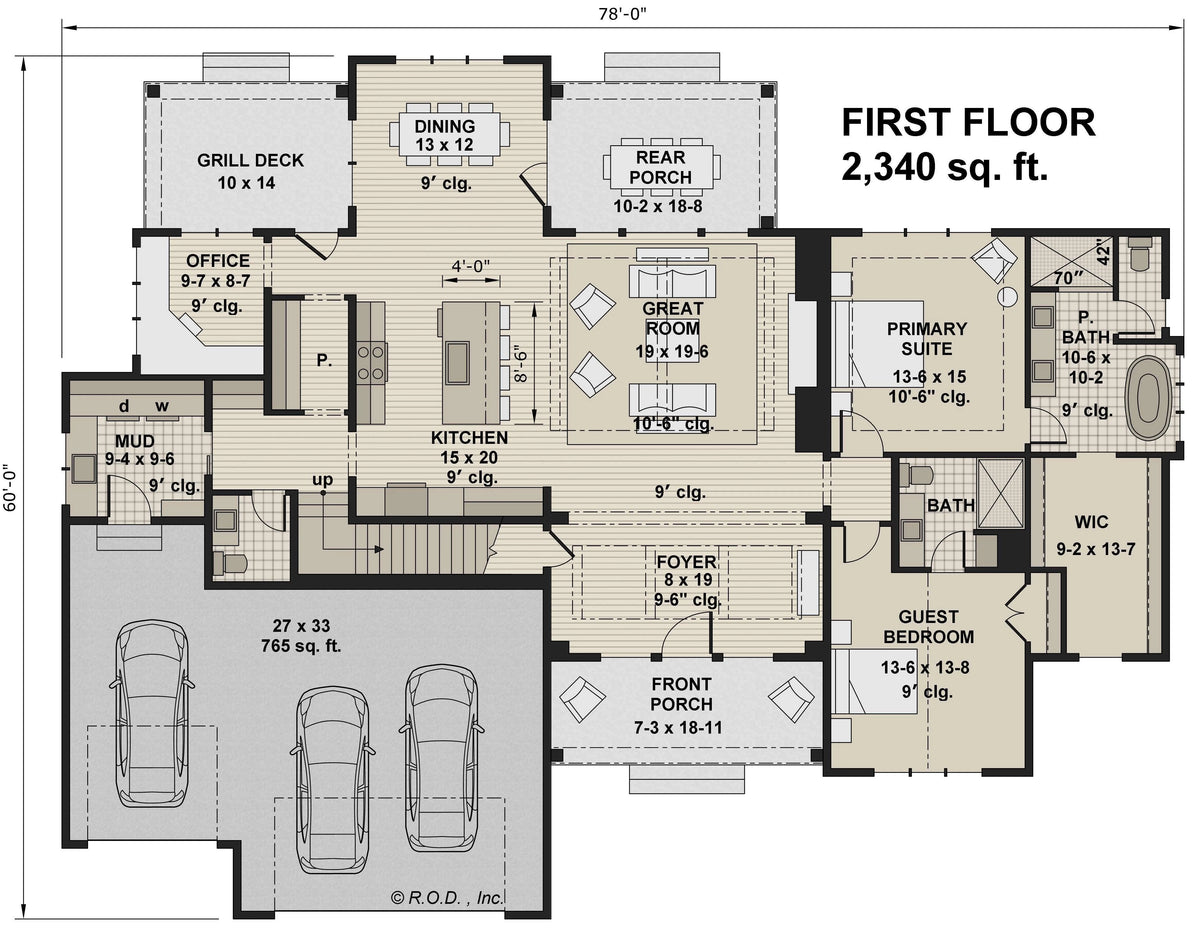 West Wood House Plan - Archival Designs House Plans, floor plan