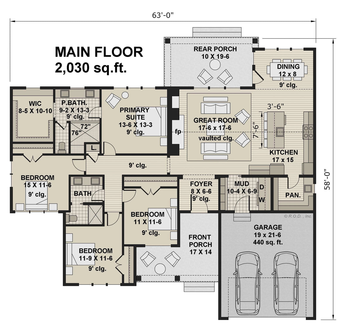 Falcon Ranch House Plan - Archival Designs House Plans, floor plan