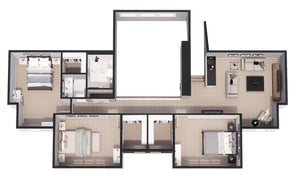 D7373-A Waterstone House 3D Second Floor Plan 5 Beds 3.5 Baths