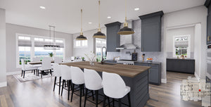 D7371-A Wood Haven House Eating Bar, Dining and Kitchen