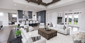 D7371-A Wood Haven House Great Room, Eating Bar and Kitchen