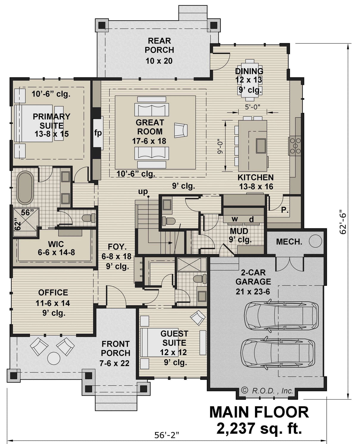 Cedar Heights House Plan - Archival Designs House Plans, floor plan