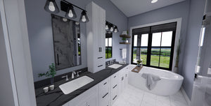 D7374-A Cedar Hollow House Master Bathroom