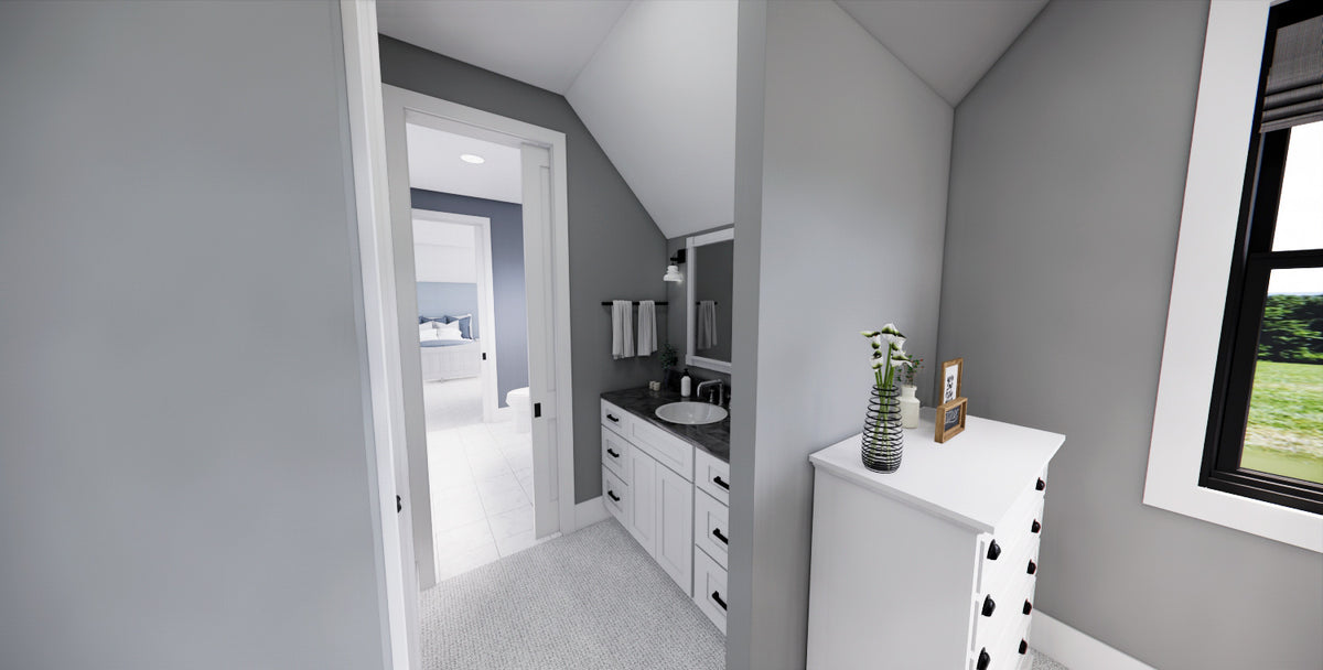 D7374-A Cedar Hollow House Jack and Jill Bathroom