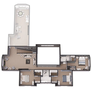 D7370-A Stone Haven House 3D Second Floor Plan 5 Beds 4.5 Baths