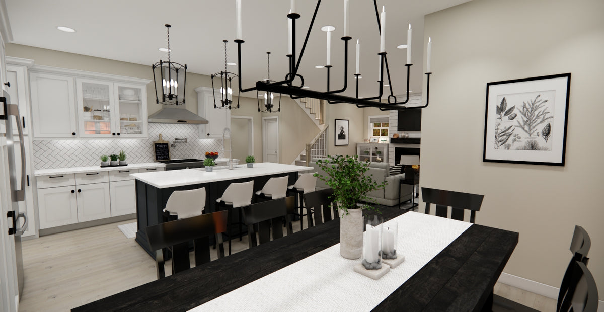 D7343-A Woodford House Dining, Island and Kitchen