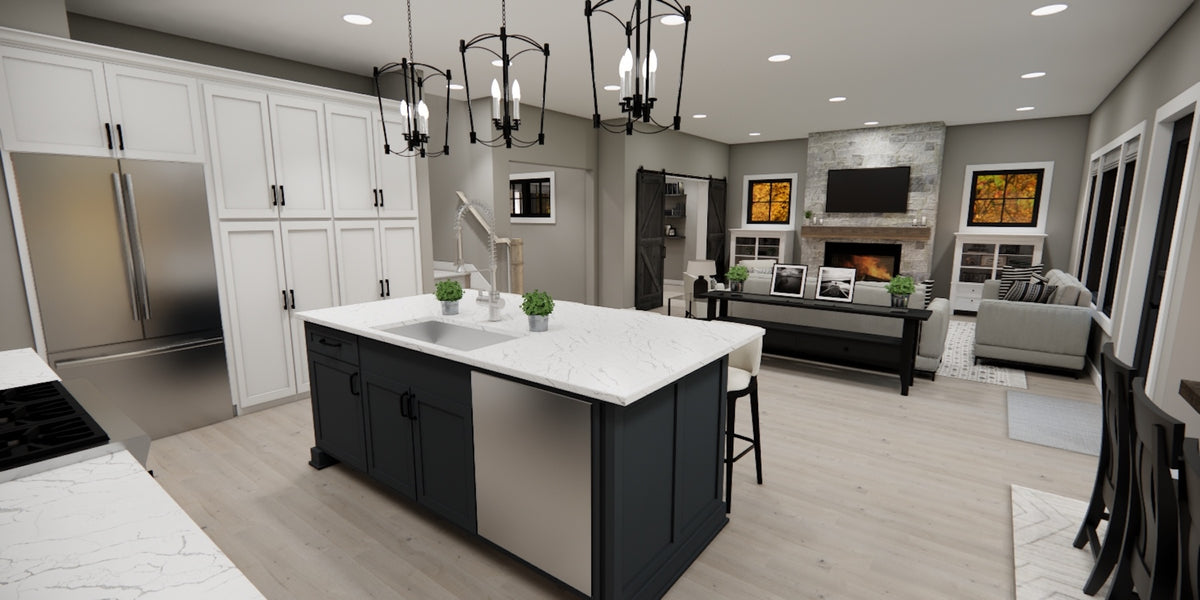 D7355-A Kingsport House Eating Bar and Living Area