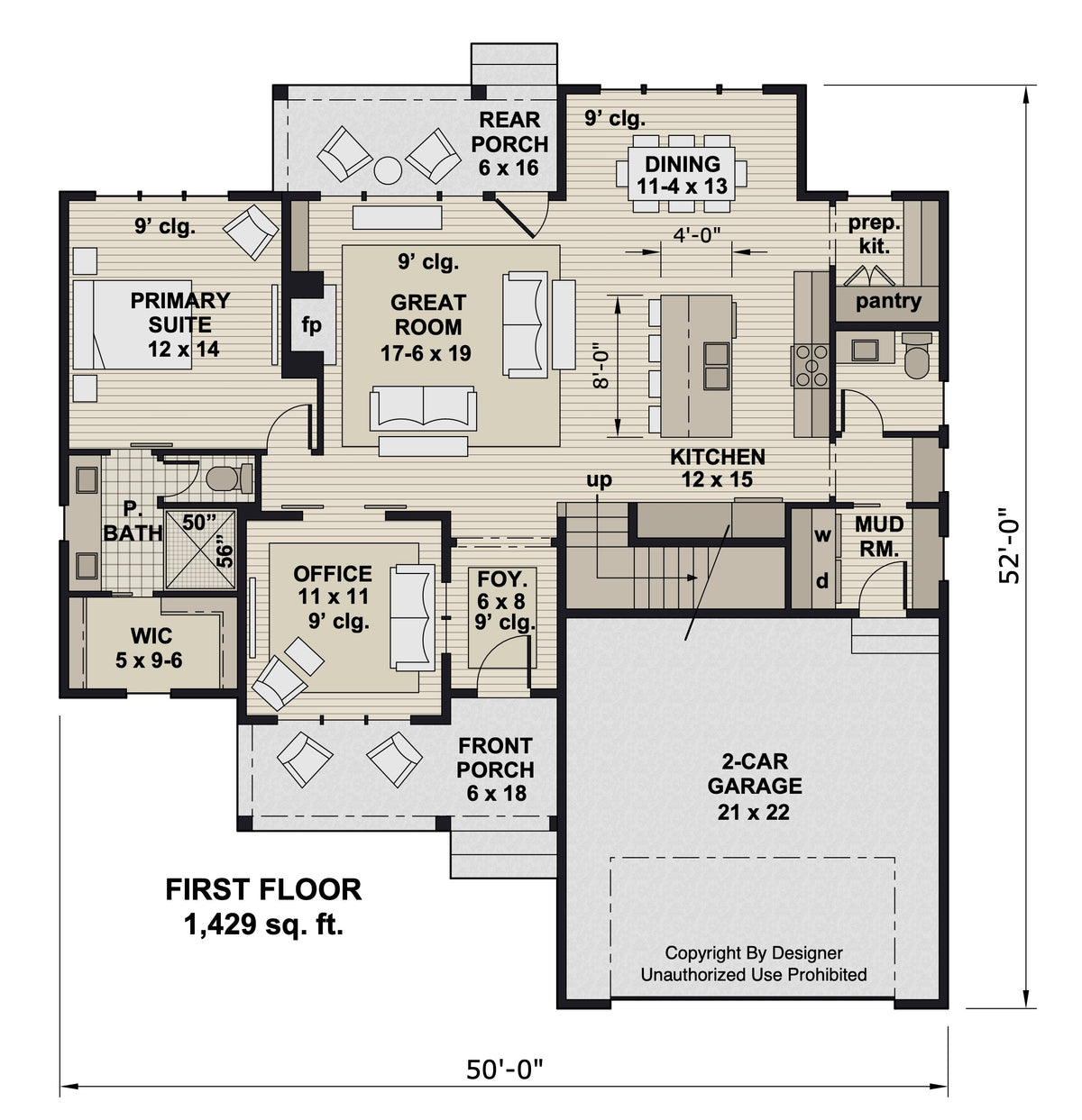 D7348-A Pleasant Hill House First Floor Plan