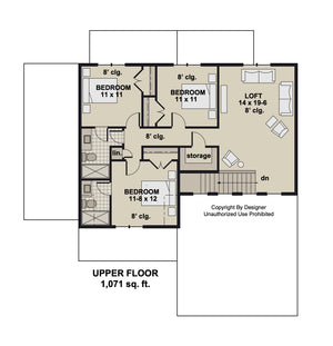 D7348-A Pleasant Hill House Second Floor Plan