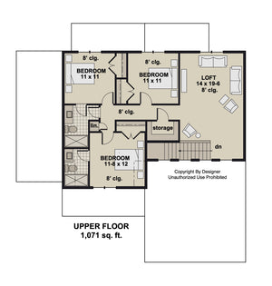 D7352-A Jasper House Second Floor Plan 4 Beds 3.5 Baths