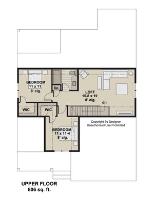 D7344-A Oslo House Second Floor Plan 3 Beds 2.5 Baths