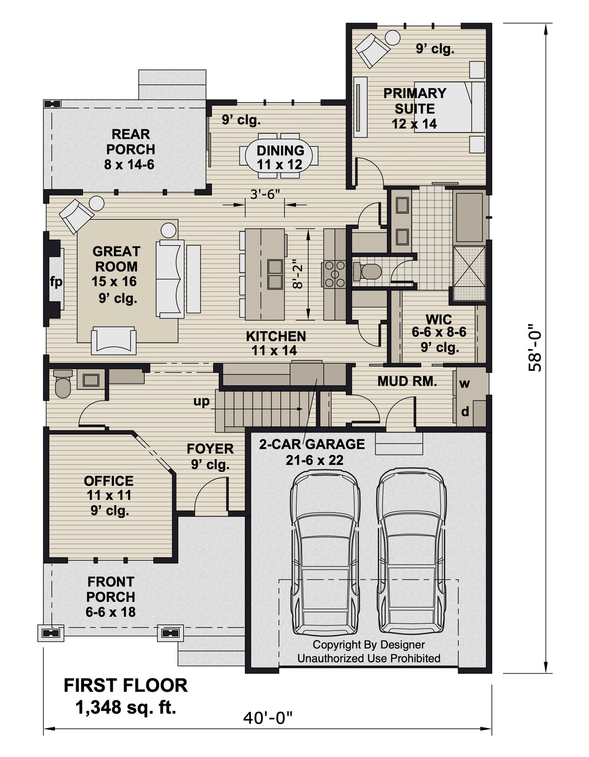 D7375-A Hugo House First Floor Plan